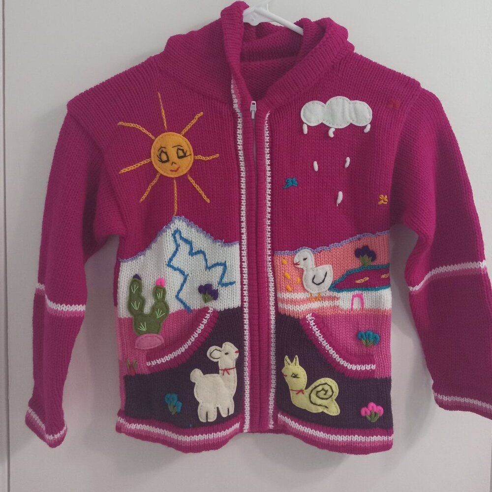 Little lulu and friends- handmade kids sweater- new